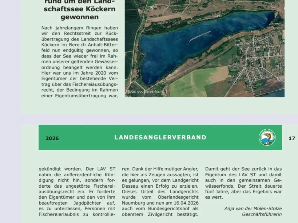 Tagebaurestloch Köckern angeln