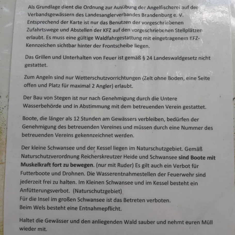 Kleiner Schwanensee (Jamlitz) angeln