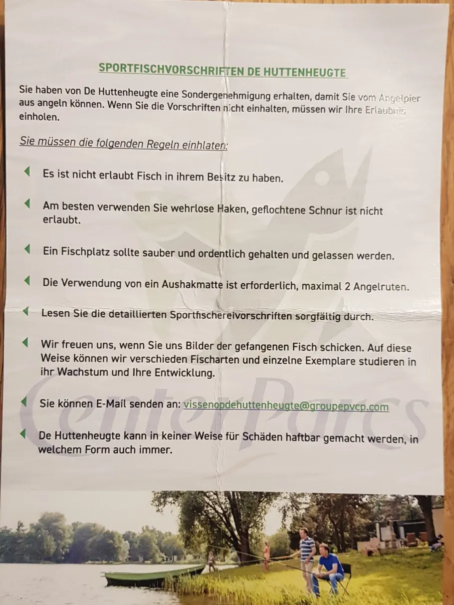 Center Parcs de Huttenheugte angeln